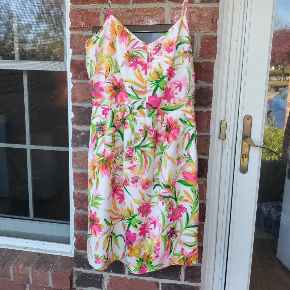 Short floral silk J. Crew dress